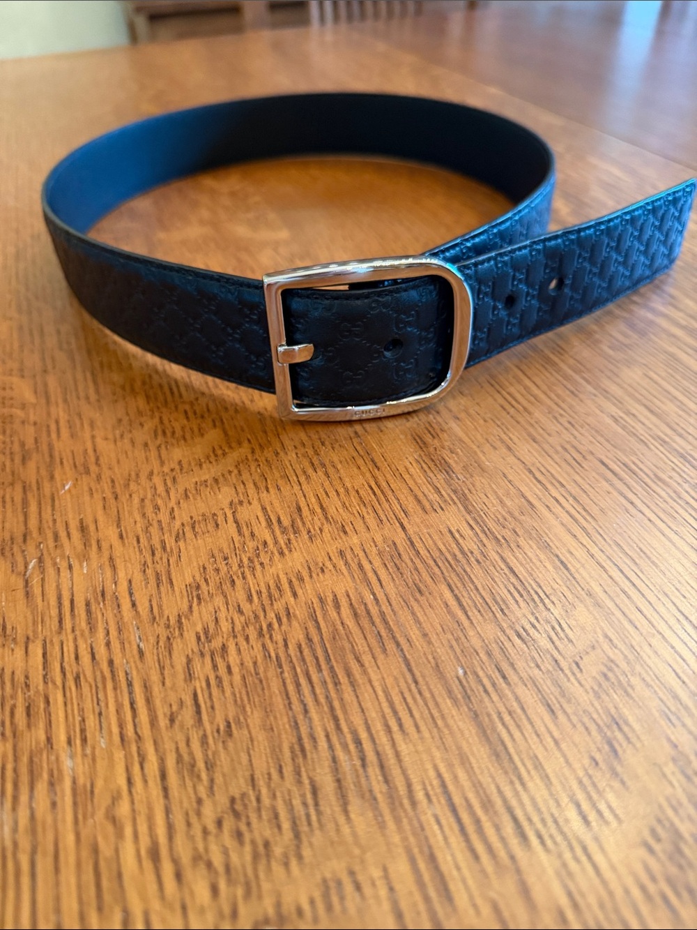 Gucci Soft Microguccissima size 85  Leather Men's Belt with Silver-Tone Buckle - Picture 3 of 7